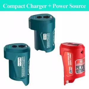 호환  마키타 보쉬 밀워키 M12 12V 10.8V 리튬이온 배터리 충전기용 어댑터 USB 보조배터리 전원 공급 DC