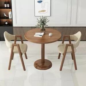 원형 티테이블 세트 미니 테이블 의자 카페 원목