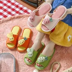 아동 실내화 거실화 층간소음방지 토끼 당근 캐릭터 슬리퍼 4color 유아 키즈