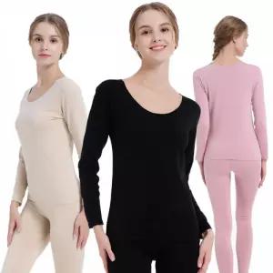 여성 가볍고 신축성 좋은 스판 융털 내복 상하의 세트