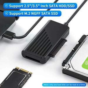 SATA to USB3.0 어댑터 5Gbps 2.5/3.5 인치 USB SSD 하드 디스크 M.2 NGFF 솔리드 스테이트 컨버터 노트북