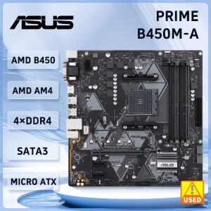 아수스 프라임 B450M-A 메인보드 B450 소켓 AM4 DDR4 지원 라이젠 5 5600 5700 4300G 1600 CPU M.2 마이크