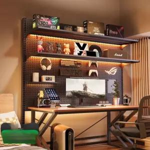 책상책장 입식 수납 선반 책상 데스크탑 컴퓨터 무타공 책상연장  데스커책상 공간절약