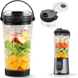 닌자 블라스트 휴대용 블렌더와 호환되는 18OZ 블렌더 컵 교체 블렌딩 용기 캡과 시프 뚜껑 액세서리 포함