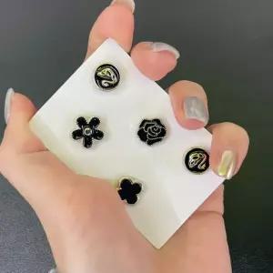 자석 매너 단추 브로치 블랙 믹스 5종 세트 매너 단추 옷핀 자석 미니 브로치