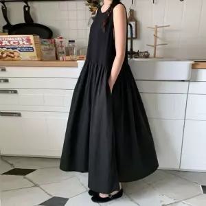 빅사이즈 바스락 셔링 나시 원피스 롱 민소매 레이어드 77~99 임산부 등원룩