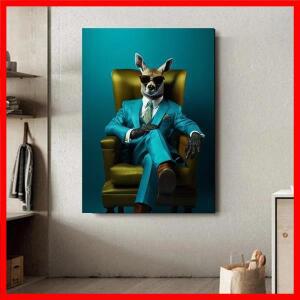 우아한 동물 멋진 고릴라 고양이 정장 얼룩말 선글라스 아트 포스터 캔버스 회화 벽 인쇄 그림 홈 장식