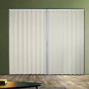 홀딩도어 자바라 접이식 자바라문 칸막이 커튼 이중겹 아이보리