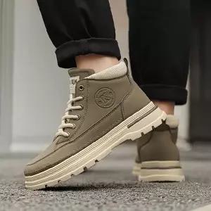 남성 겨울 앵클부츠 2색상 소프트 스티치 디테일 레이스업 워커 데일리 캐주얼화