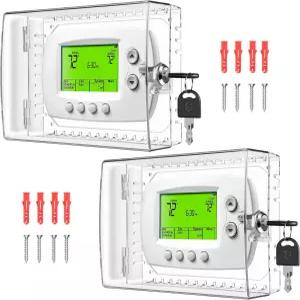 키가 있는 PCS TRJ 온도 조절기 잠금 상자 2개 벽에 장치가 투명 커버 가능한 키 핏 조절기가 AC 5인치 x