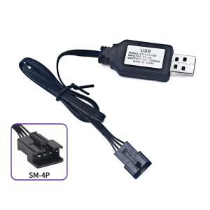 1개 7.4V SM4P 플러그 USB 충전기 DE36W DE65 HM202 EC08 EC16 RC 자동차 M416 젤 볼 블라스터 배터리