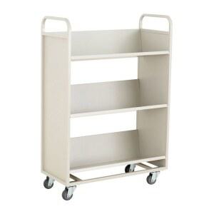 도서관 북 북트럭 도서 경량 수레 트레이 플랫 화이트 철제 브레이크 책장 소형
