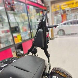 R18 등받이 오토바이 백레스트 브라켓 탠덤 시시바 쿠션 블랙