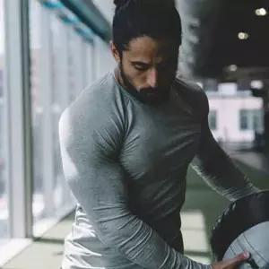 츄리닝상의 긴팔티셔츠 머슬핏 헬스장옷 웨이트복 qsR4+8rYi