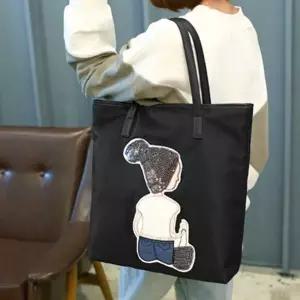 방수 숄더백 잠금지퍼 비니소녀 자수 에코백 데일리 UvG2+3iMn