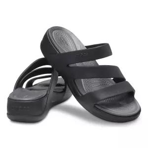 크록스 키높이샌들 크록스슬리퍼 여자여름 발편한-블랙-240mm