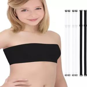 무치 걸스 반도 브라 심리스 클리어 스트랩 트레이닝 여아 스포츠 튜브 탑 7-16Y 조절 가능 포함