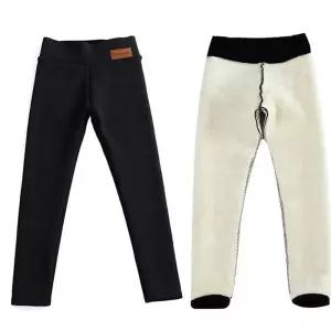팬츠 따뜻한 겨울 퍼 기모 바지 여성 양털 레깅스 하의
