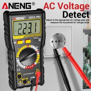 호환 스마트 충전식 디지털 멀티미터 테스터 ANENG SZ818 PRO AC/DC 전압 전류계 Pnp Npn 저항 hFE 커패시