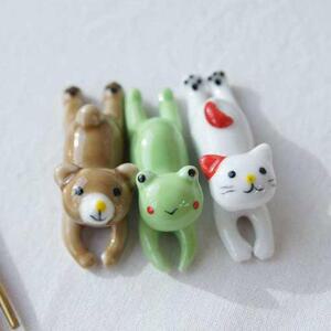 인테리어소품 수저대 동물캐릭터 숟가락받침 젓가락받침 테이블세팅 수저받침세트 주방소품 3P세트 귀여운