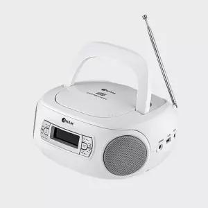 CD플레이어 아남 포터블 블루투스 MP3 스피커 화이트 오디오