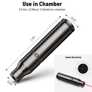 MidTen 보어 사이트 레드 레이저 223 5.56mm 사이터사냥 조준 황동용 추가 배터리 포함