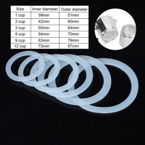 실리콘 커피 고무 링 가스켓 세트 유연한 와셔 교체 컵 모카 포트 에스프레소 메이커 부품