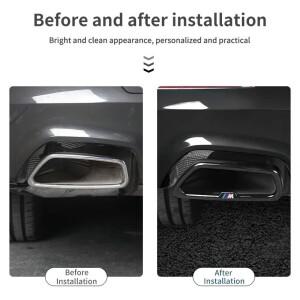 BMW 5 시리즈 G30 X3 6GT 용 자동차 배기 머플러 파이프 커버 스테인리스 스틸 테일 출력 프레임