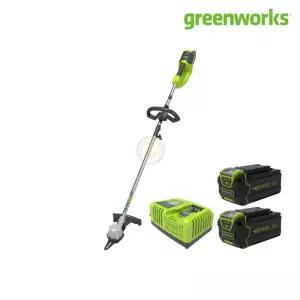 그린웍스 충전예초기(프론트) 40V-5Ah2개 세트, 무선 충전제초기,