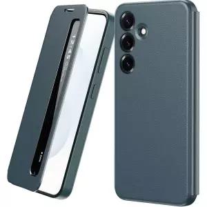 삼성 갤럭시 S26 울트라/S26 /S26용 플립 뷰 케이스 스마트 웨이크 가죽 사이드 윈도우 커버 폴리오 카메라