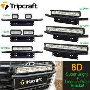 Tripcraft 번호판 홀더 램프 LED 라이트 바, 오프로드 SUV 트럭 ATV4WD 자동차 안개등 마운트 브래킷, 23
