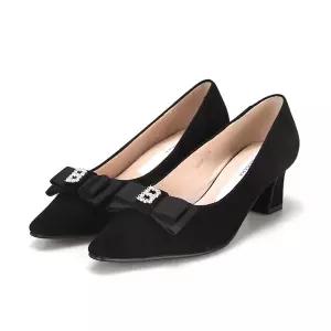 BABARA 브랜드관 [안성 바바라] 여성 스웨이드 리본 포인트 펌프스 AAE705 BK 680433