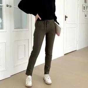 캐주얼 여성 허리밴딩 기모안감 스판 롱팬츠