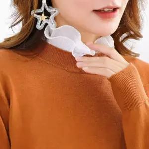 프릴 레이어드 페이크카라 - 목폴라 목토시 목만있는 목티 반 훼이크카라