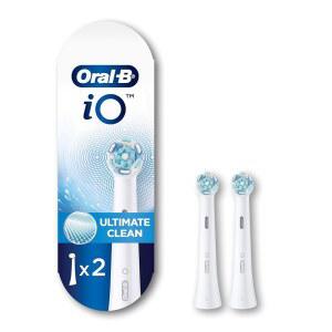 ORAL-B IO 시리즈 얼티밋 클린 전동 교체용 칫솔 화이트 칫솔용, 2개, 헤드, 브러시