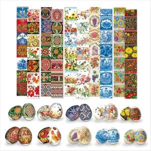 피산키 70개용 랩 부활절 세트 - 써모 히트 달걀 우크라이나어 패턴이 있는 전통적인 수축 포장지 정통