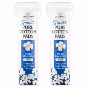 비타할로 무형광 도톰한 원형 순면 화장솜, 100개입