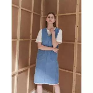 갤러리아 올리비아로렌 V넥 튜닉형 데님 원피스 VVBOA5M4191