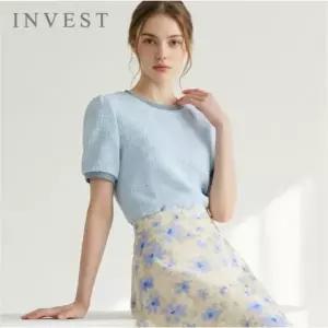 [인베스트] 샤이닝 트위드 블라우스_IN6M1BL5431