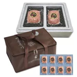 명품본가 수제 한우 떡갈비 스테이크 추석 명절 선물 세트 (고급형) 170gX8개입