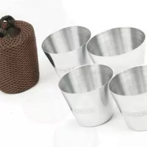 스텐 소주컵세트 4P 미니컵 캠핑용 휴대용 등산 물컵 맥주컵 커피잔 스텐컵