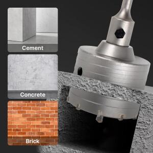 HEDA 75mm 콘크리트 카바이드 합금 코어 홀 톱 SDS PLUS 전기 중공 드릴 비트 에어컨 파이프 시멘트 스톤