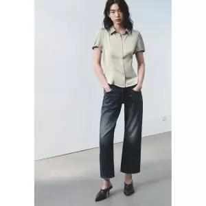 [국내배송] 자라 ZARA 새틴 셔츠 - 그린 956610