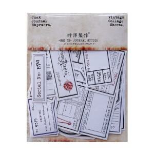 간단한 블랙 화이트 식물 태그 라벨 스티커, 여행 저널 스크랩북 공예 일기 앨범 장식