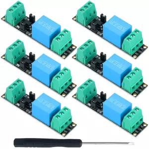 MTDELE 6Pcs DC 3.3V 릴레이 모듈 1채널 옵토커플러 3V/3.3V 독립형 드라이브 컨트롤 보드 아두이노 호환