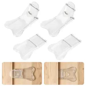 Maveek 투명 슬라이딩 유리 도어락 보호 4피스 안전 창문 잠금 옷 옷 파티오 뒷마당 슬라이드 도어 스토퍼