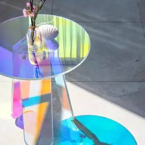 아크릴 사이드 거실 테이블 카페인테리어 유리 소파 홀로그램 협탁