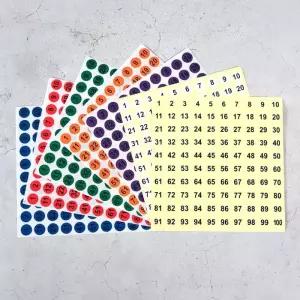 숫자 스티커 원형 분류 1 학교 넘버링 10mm 번호 100