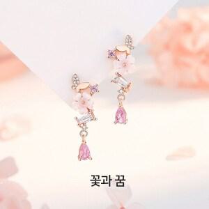 코코유 여성14K 도금 나비 벚꽃 귀걸이 생일선물 Z011