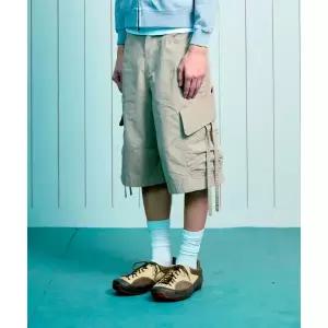 THE COLDEST MOMENT TCM ripstop strap cargo half pants beige 26022339 418707